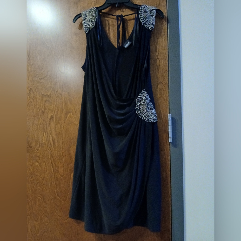 FREDRICKS of HOLLYWOOD black beaded mini dress